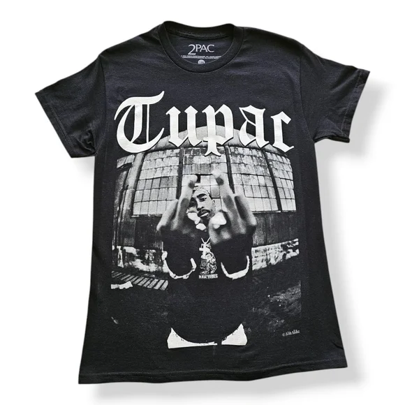 Tupac Black & White Graphic Print Tee Size Small - Picture 4 of 4
